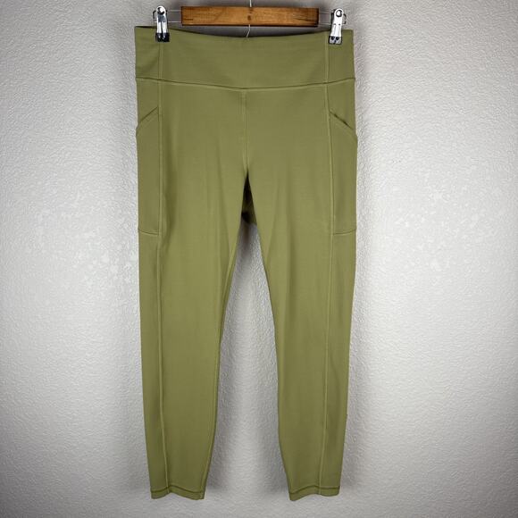 Lululemon Invigorate High-Rise Tight 25" Size 10 Bronze Green Side Pockets - Picture 1 of 7